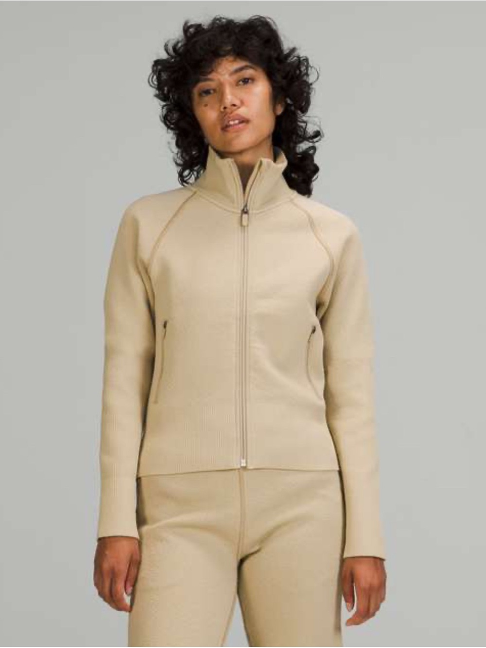 lululemon Tan Textured Full Zip Jacket Small/Medium